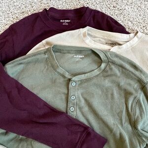 Old Navy Waffle Knit Henley 3-Pack